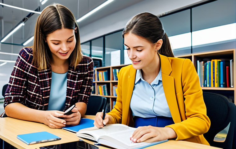 Empowering Learning Journey**
"A coach guiding a young woman through a personalized learning plan, surrounded by books and digital devices, in a bright and modern co-working space, fully clothed, modest clothing, appropriate attire, safe for work, perfect anatomy, natural proportions, professional, family-friendly, learning environment, high quality."
**