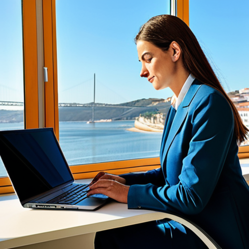 자기주도학습코치와 커뮤니케이션 스킬 - Modern Lisbon Office**
"A successful businesswoman, fully clothed in a stylish business suit, worki...