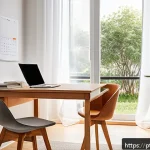 자기주도학습코치의 자가진단 체크리스트 - A bright, clean, and organized study room designed for a Portuguese-speaking student, featuring a sp...